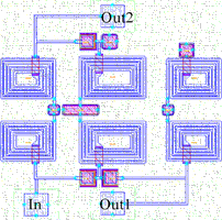 Figure 6: Second order lattice balun layout